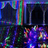 LED zavesa novogodisnja 3x3m BelaRGBZuta