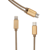 Data kabl LDNIO LC86 za iPhone lightning/micro USB zlatni 1m