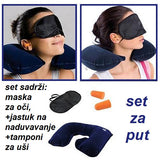 Set za Putovanje- Jastuk + Maska + Tamponi za uši