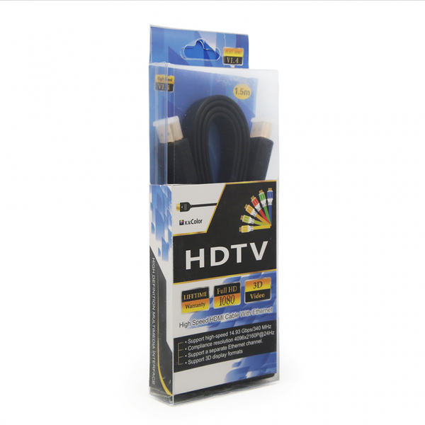 Kabl Flet HDMI na HDMI 1.5m crni