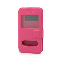 Torbica bi fold univerzalna za mobilni telefon 4.3-4.5" pink